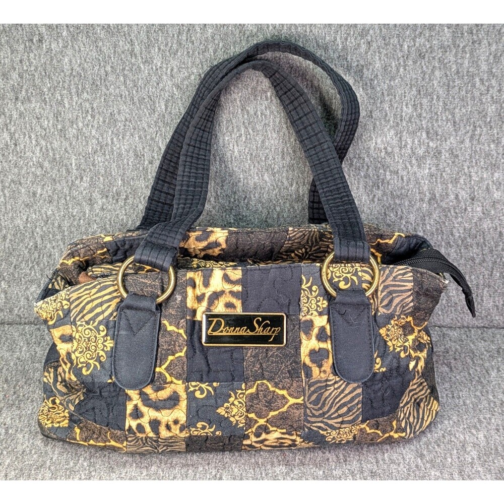 Donna Sharp Quilted Patchwork Satchel Handbag Animal Print Boho Purse